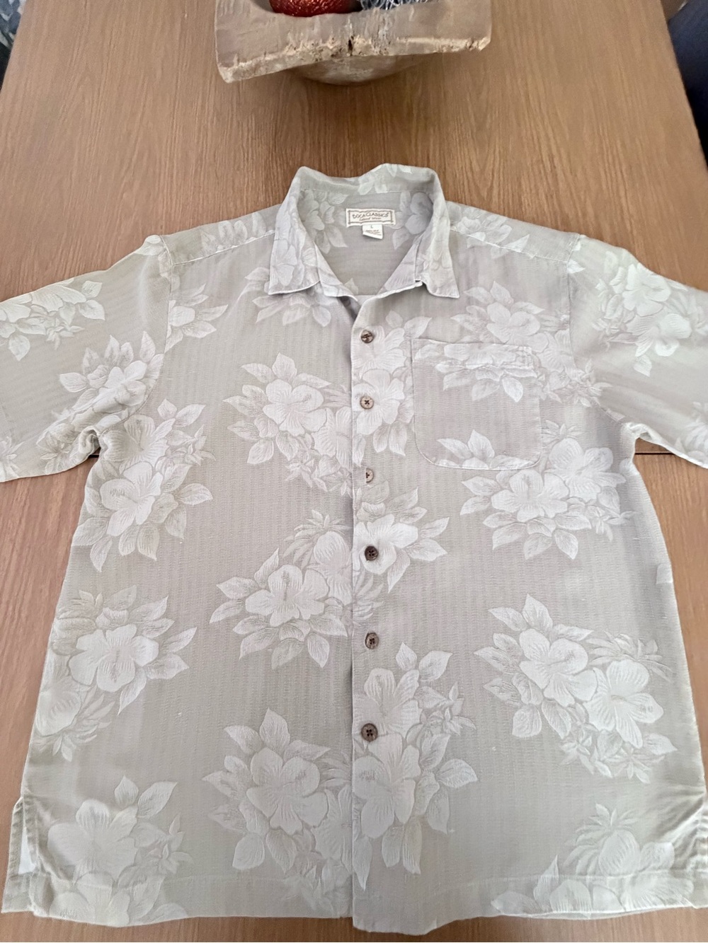 Boca Classics Floral Short-Sleeve Button-Down Shirt - Tan